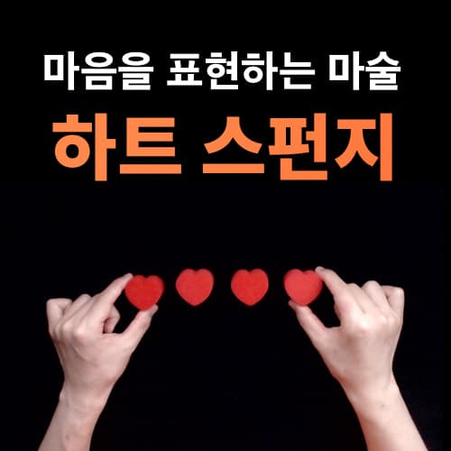 작은 하트 스펀지 (고급형) 4개입 짜리 (Small Heart Sponge)