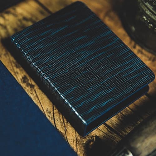 리저드 그레인 가죽 클립 (Lizard Grain Leather Clip (Black/Blue) by TCC)